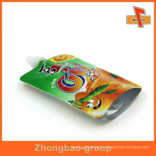 China wholesale lamimated material custom printed plastic spouted pouch for juice drink